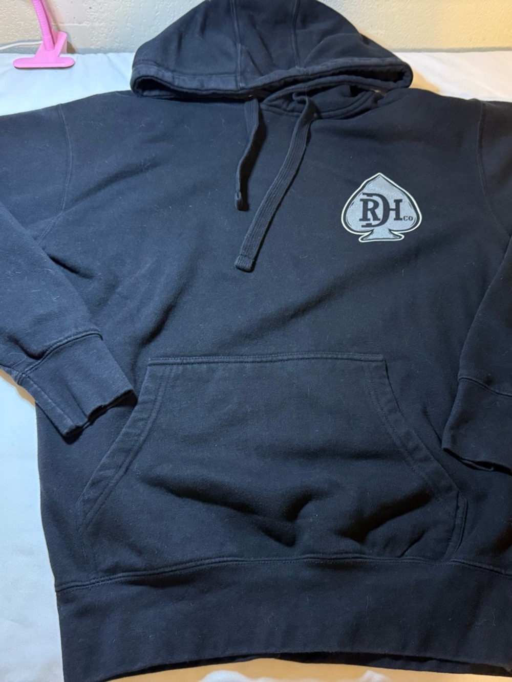 Black Pullover Hoodie with Spade Logo
